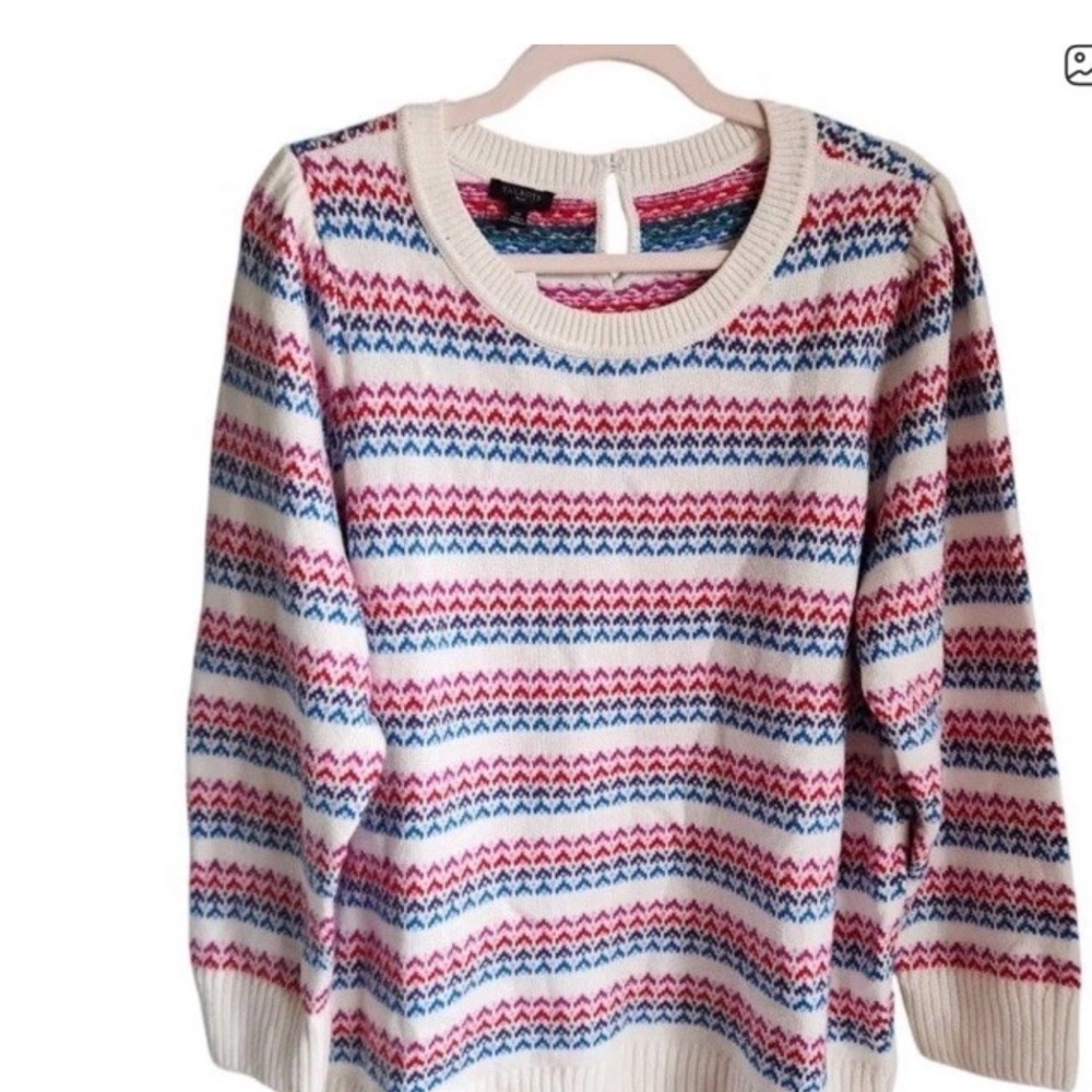 Talbots Crewneck Colorful Cheerful Sweater! 💙💕❤️🩵